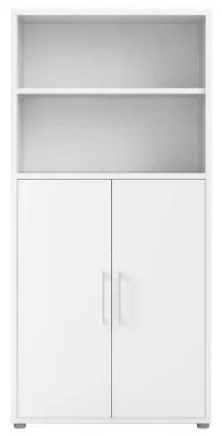 Prima 2 Door Tall Bookcase - White