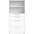 Prima 4 Drawer Bookcase with Shelf - White