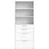 Prima 4 Drawer Bookcase with Shelves - White