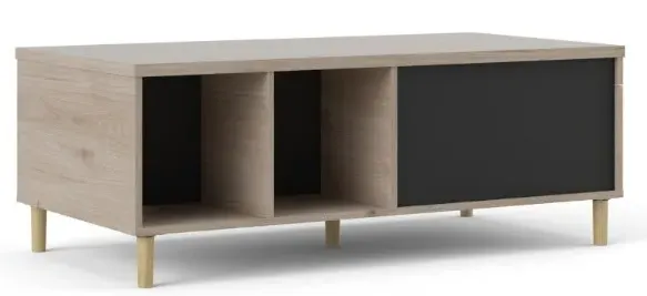 Rome Sliding Top Coffee Table - Black, Oak Effect