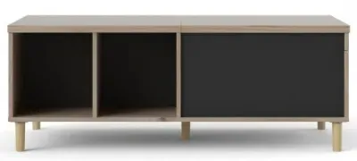 Rome Sliding Top Coffee Table - Black, Oak Effect image