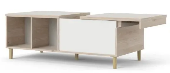Rome Sliding Top Coffee Table - White, Oak Effect