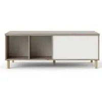 Rome Sliding Top Coffee Table - White, Oak Effect