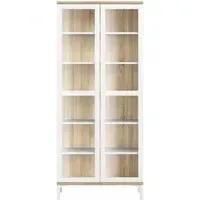 Roomers 2 Door Glazed Display Cabinet - White