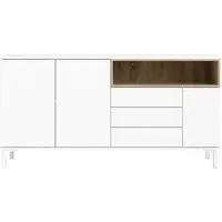 Roomers Extra Large Sideboard - 3 Doors - White, Oak