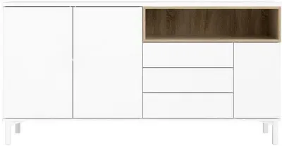 Roomers Extra Large Sideboard - 3 Doors - White, Oak image