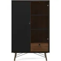 Ry 1 Door Hall Cabinet - Black, Walnut