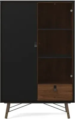 Ry 1 Door Hall Cabinet - Black, Walnut image