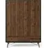 Ry 3 Door 3 Drawer Wardrobe - Black, Walnut