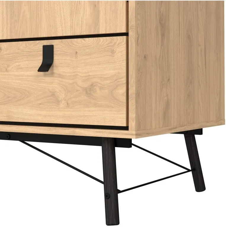 Ry 3 Door 3 Drawer Wardrobe - Jackson Hickory Oak