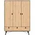 Ry 3 Door 3 Drawer Wardrobe - Jackson Hickory Oak