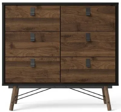Ry 6 Drawer Chest - Black, Walnut
