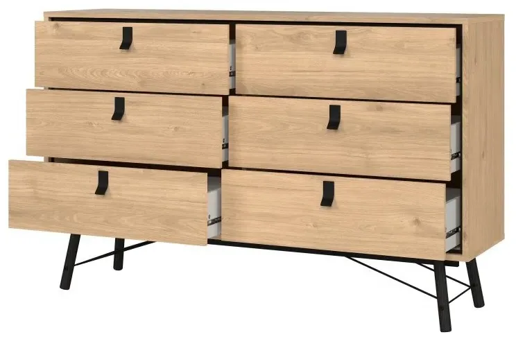 Ry 6 Drawer Wide Chest - Jackson Hickory Oak