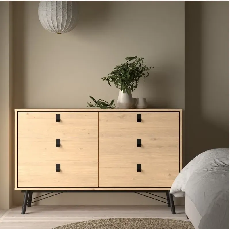 Ry 6 Drawer Wide Chest - Jackson Hickory Oak