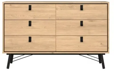 Ry 6 Drawer Wide Chest - Jackson Hickory Oak