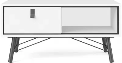 Ry Coffee Table with Drawer - White