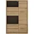 Shetland 1 Door 4 Drawer Display Cabinet - Oak