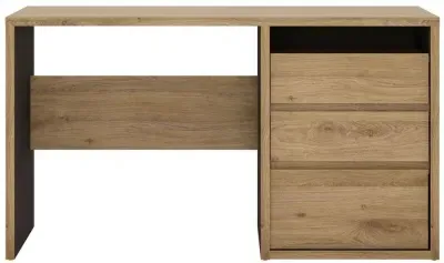 Shetland 3 Drawer Desk - Oak Effect image