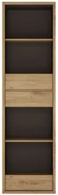 Shetland Narrow Bookcase with Drawers - Oak Effect image