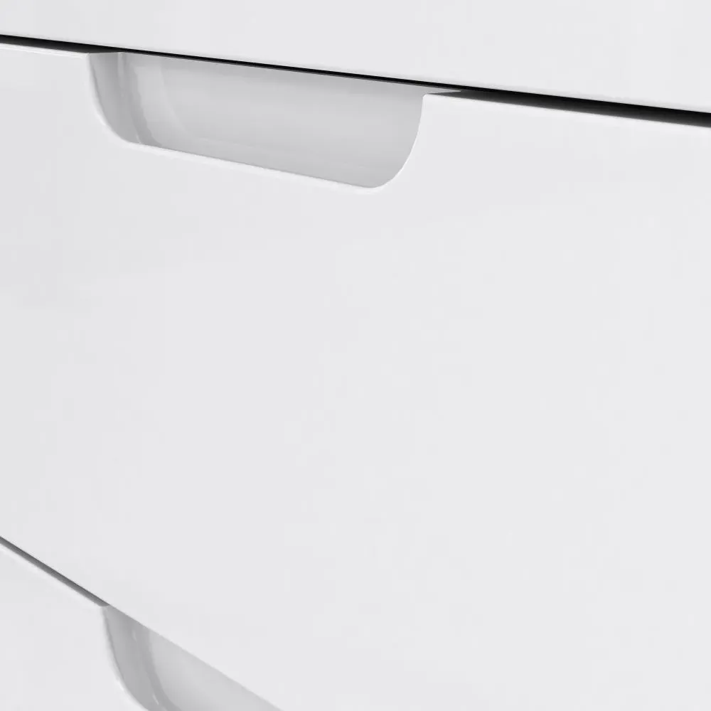 Sienna 1 Door 4 Drawer Cabinet - White, High Gloss