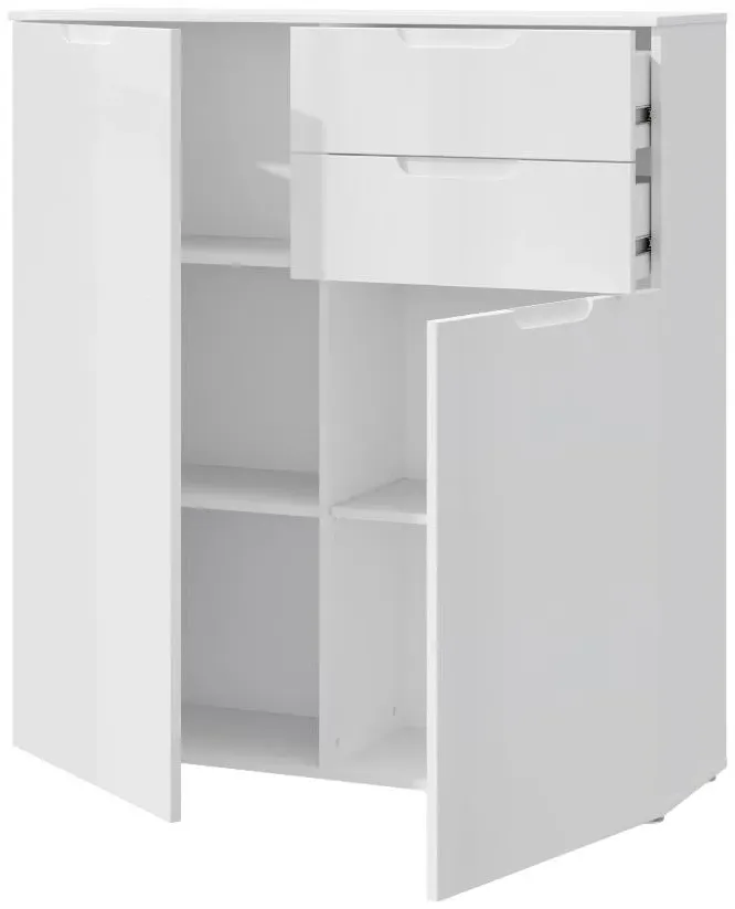 Sienna 2 Door Hall Cabinet - White Gloss