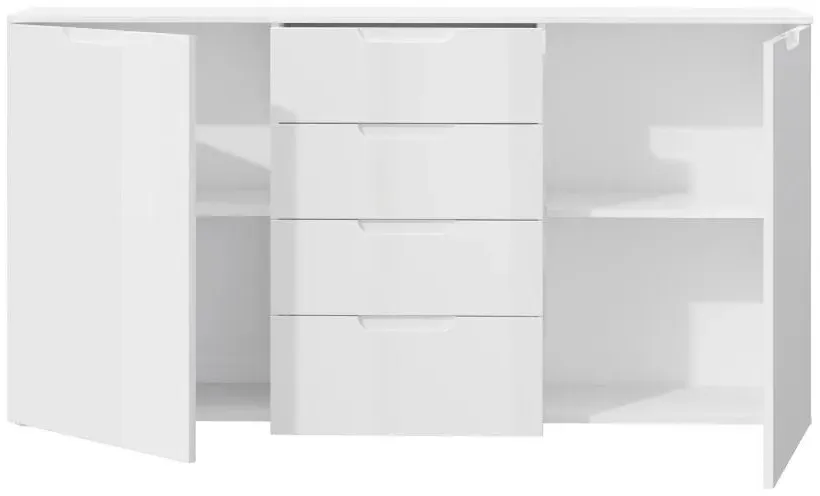 Sienna 2 Door Large Sideboard - White, High Gloss