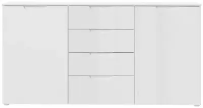 Sienna 2 Door Large Sideboard - White, High Gloss