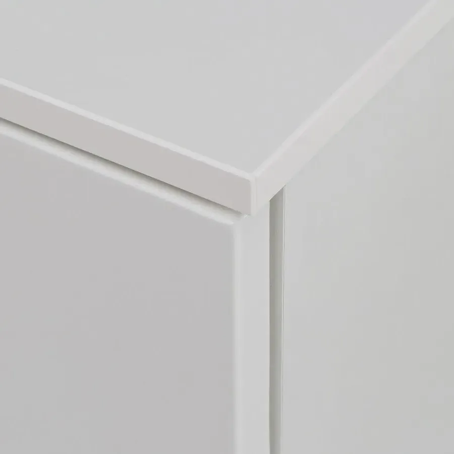Sienna 2 Drawer Bedside Cabinet - White, High Gloss