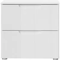 Sienna 2 Drawer Bedside Cabinet - White, High Gloss