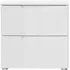 Sienna 2 Drawer Bedside Cabinet - White, High Gloss