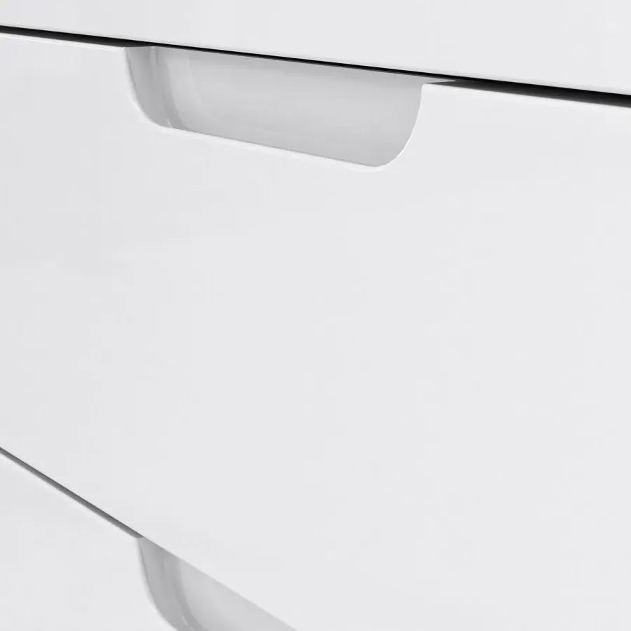 Sienna 6 Drawer Tall Chest - White, High Gloss