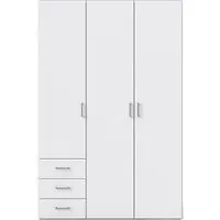 Space 3 Door Wardrobe with Drawers - White