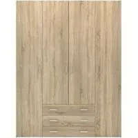 Space 4 Door Wardrobe with Drawers - Oak
