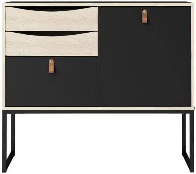 Stubbe Small Sideboard with Storage - Black, Oak image