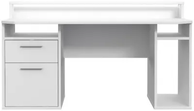 Tezaur Gaming Desk with 2 Drawers - White