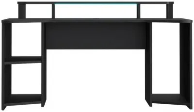 Tezaur Gaming Desk with Shelf - Black