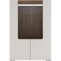 Toronto 2 Door Display Cabinet - White, Oak