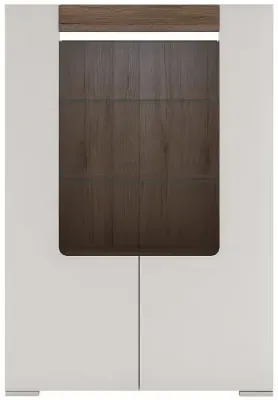 Toronto 2 Door Display Cabinet - White, Oak image
