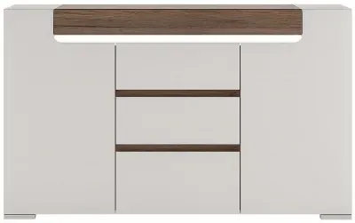 Toronto Small Sideboard - White, Sanremo Oak