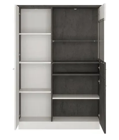 Zingaro Low Display Cabinet LHF - Grey, White