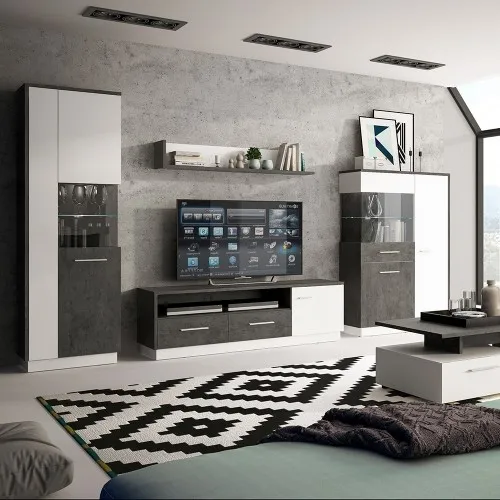 Zingaro Low Display Cabinet LHF - Grey, White