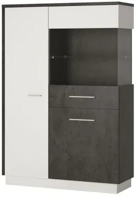 Zingaro Low Display Cabinet LHF - Grey, White image