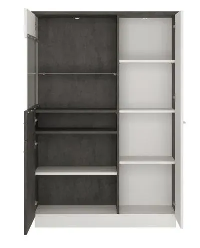Zingaro Low Display Cabinet RHF - Grey, White