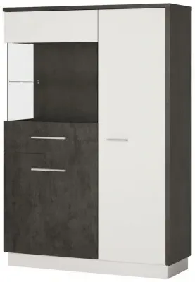 Zingaro Low Display Cabinet RHF - Grey, White