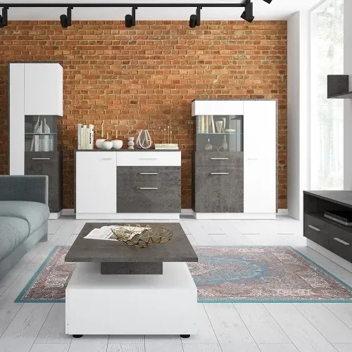 Zingaro Medium Sideboard - Grey, White