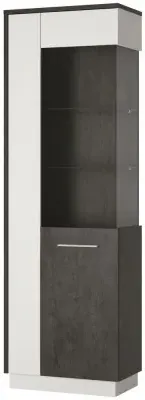 Zingaro Tall Glazed Display Cabinet LHF - Grey, White image