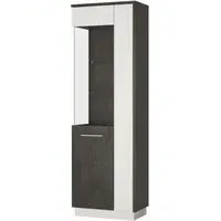 Zingaro Tall Glazed Display Cabinet RHF - Grey, White