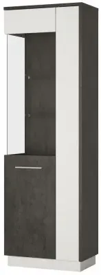 Zingaro Tall Glazed Display Cabinet RHF - Grey, White