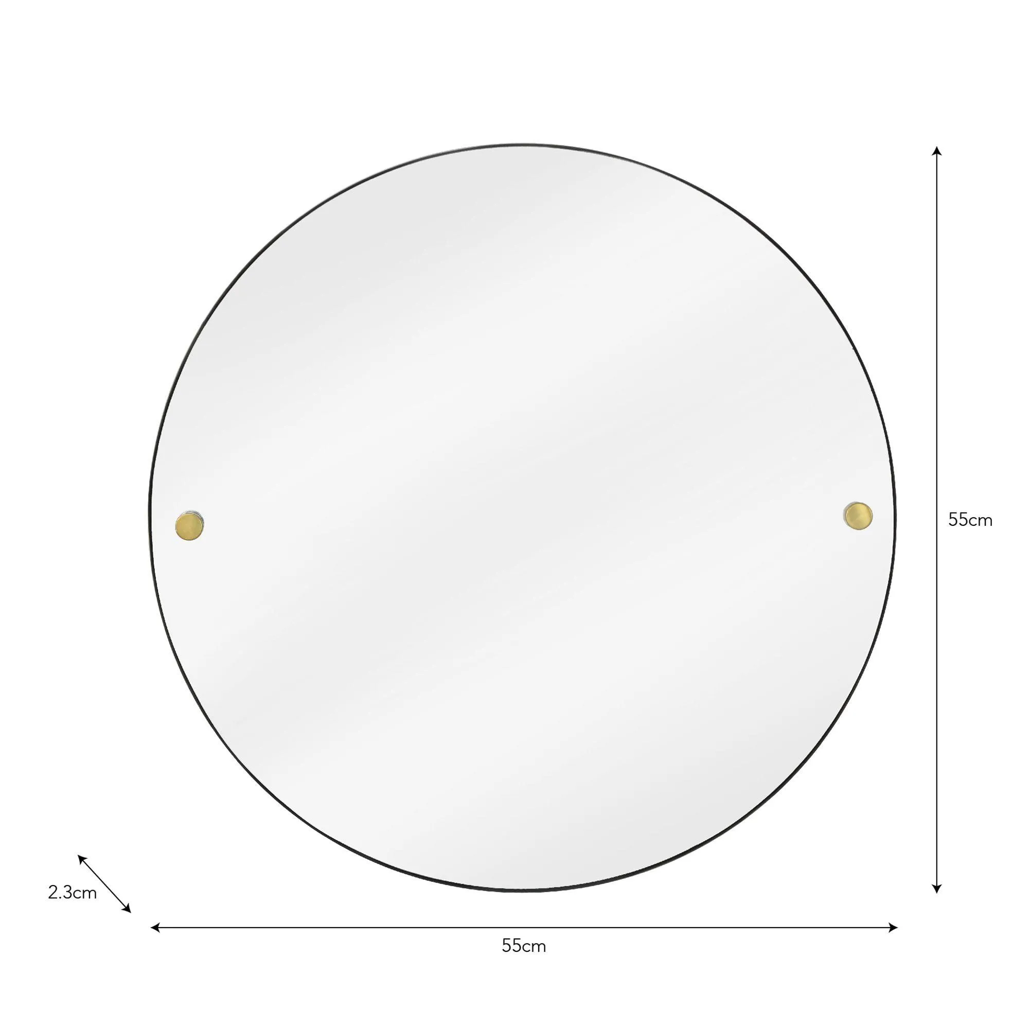 Adelphi Round Wall Mirror - Black