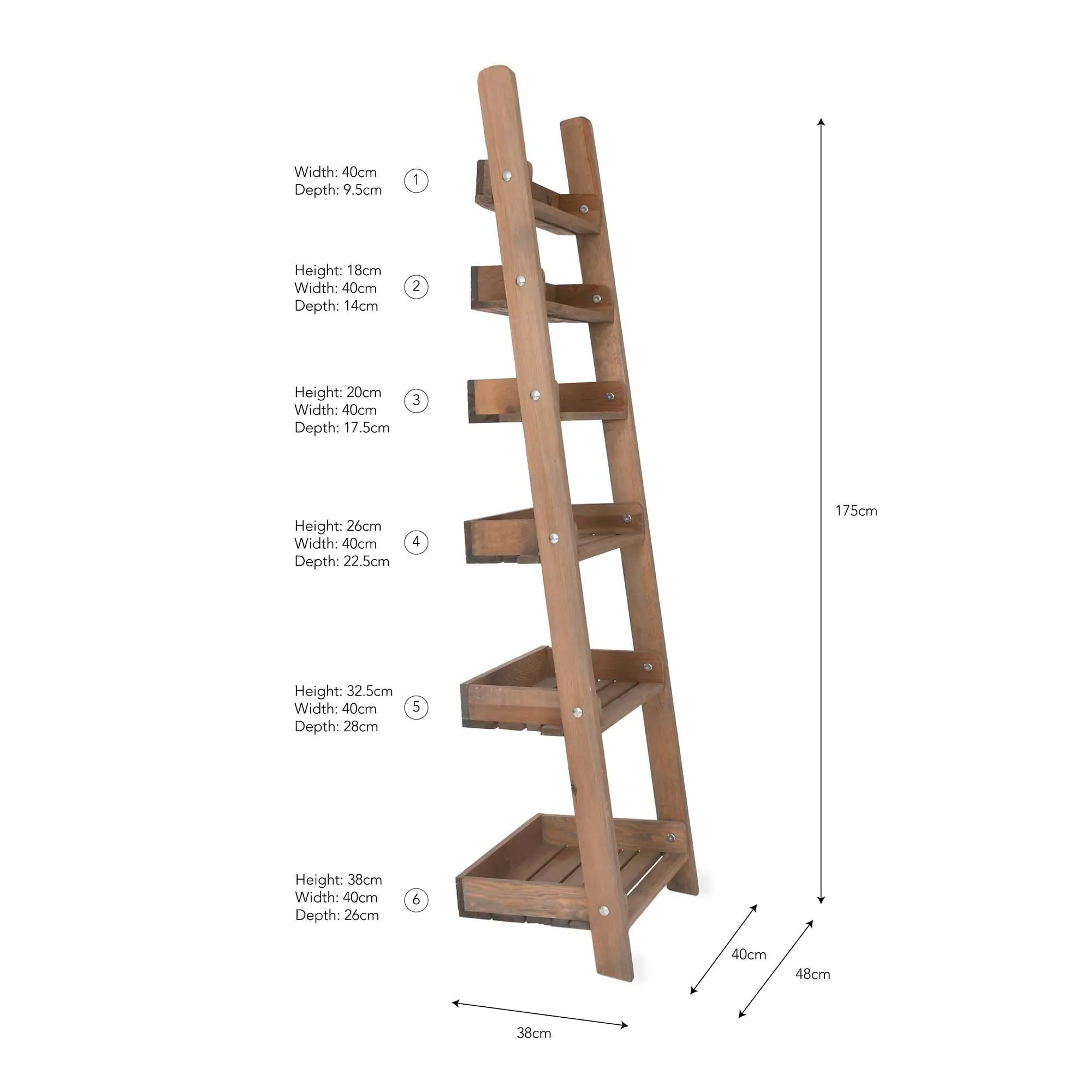 Aldsworth Small Shelf Ladder - Natural Wood